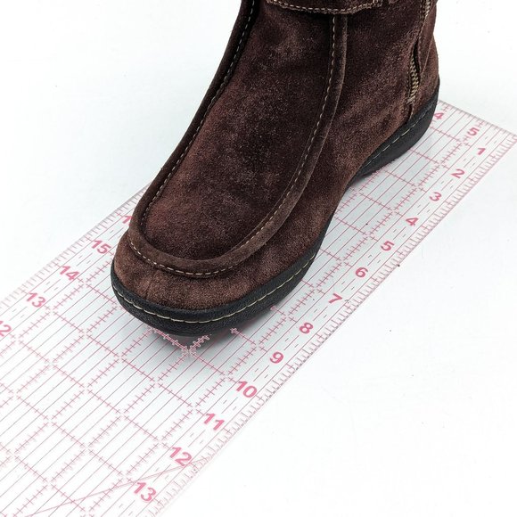 Timberland Women Winnicut Dark Brown Leather Faux Fur Lined Winter Boots size 8 - Picture 3 of 12